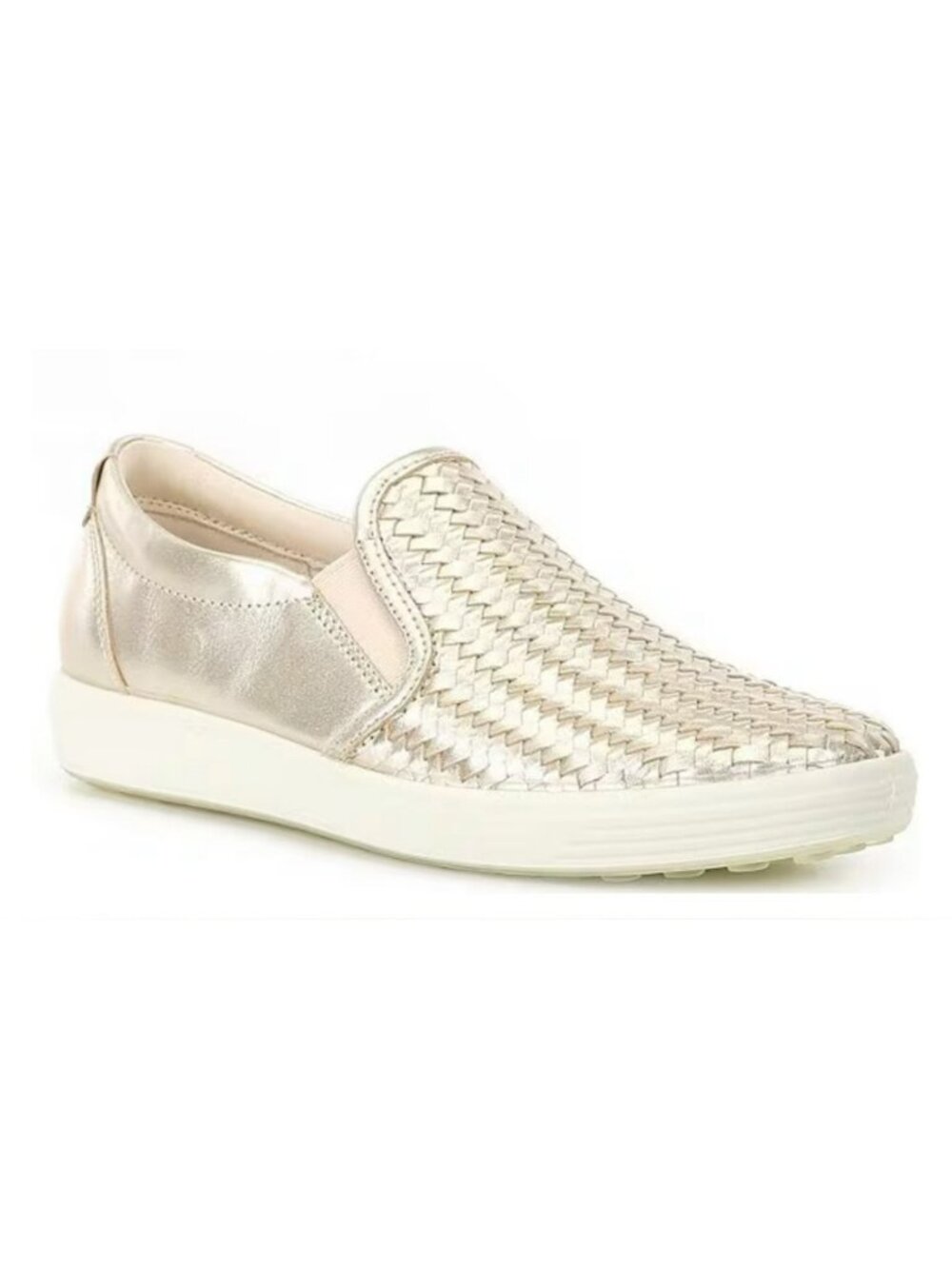 ECCO Soft 7 Woven Slip-On Sneakers Womens 7-7.5 Gold Casual Comfort